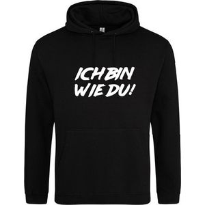 ICH BIN WIE DU ! Hoodie | Sweater | Capuchon | Trui | Hooded | Print | Zwart | Maat XS