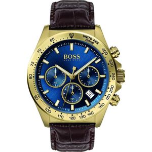 Hugo Boss - 1513756 - Mannen - Horloge - Leer - Bruin - Ø 43 mm