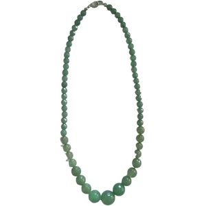 Gemstones-natural natuurstenen ketting smaragd 44 cm facetgeslepen ronde gepolijste stenen 0,5 tot 1,2 cm 210 ct