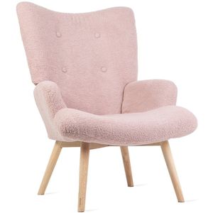 Fauteuil | MOSS TEDDY BOUCLEE | in stof TEDDY roze | Afmetingen: 70x55x95cm | 830605