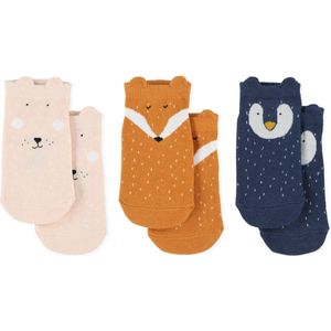 Trixie Sneaker socks set van 6 paar - Konijn/Vos/Pinguïn