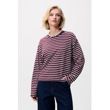 Catwalk Junkie gestreepte top donkerrood