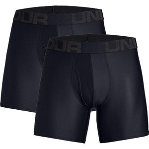 Under Armour Tech 6In 2 Pack Heren Sportonderbroek - Maat S - Black/Black
