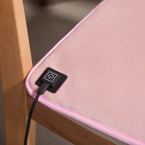 Lexorion Aqua - Warmte Kussen - Verwarmd Stoelkussen - Grafeen - 3 Warmtestanden - Wasbaar - Zitkussen - Instelbare Thermostaat & Oververhittingsbeveiliging - USB Aansluiting - 45x45 cm - Roze
