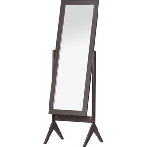HOMCOM Staande spiegel verhoogde poten passpiegel make-upspiegel eenvoudig te onderhouden MDF 831-268