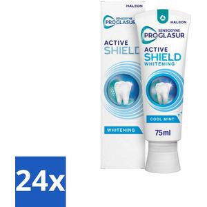 24 x Sensodyne - Tandpasta - ProGlasur Active Shield - Whitening - Witmakend - 75 ml - Tandpasta - Gevoelige Tanden - Glazuurbescherming - Whitening - Tandbleaching