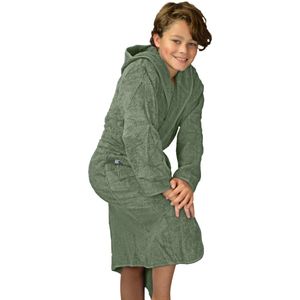 ARTG® Boyzz & Girlzz Kinder Badjas met Capuchon - Leger Groen - Army Green - Maat 164/176