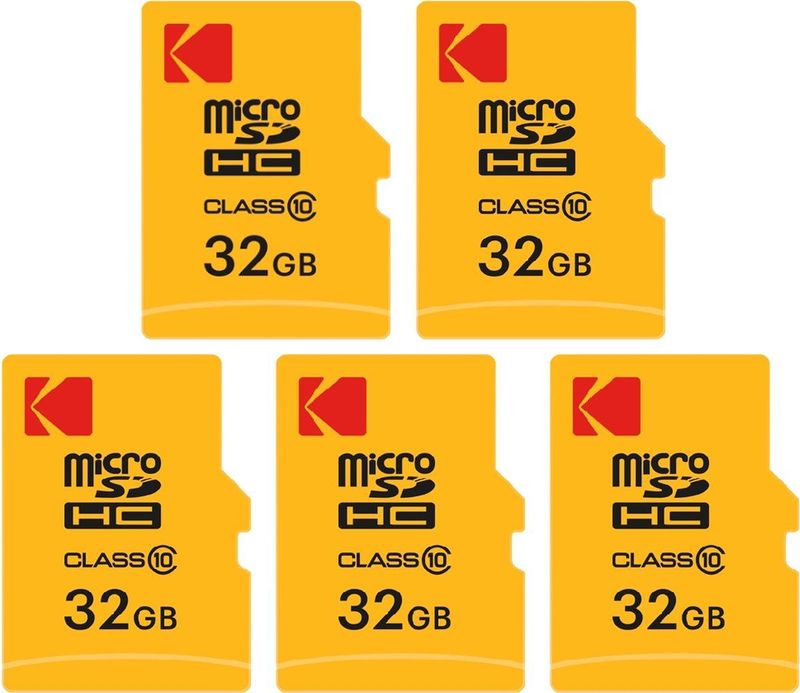 KODAK Micro SDHC 32GB - Pack van 5 - Inclusief Adapter