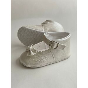 Siya Baby - ballerina's - meisjes - ecru / parelmoer - strik - maat 19