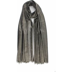 Tianna scarf- Accessories Junkie Amsterdam- Sjaal dames- Lange sjaal- Sjaal voor jas- Viscose- Omslagdoek- Cosy chic- Cadeau- Grafische print- Stola- Gouden lurex-Zwart