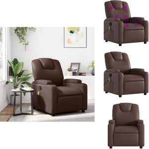 vidaXL Massagestoel - Massagestoelen - Fauteuil - Relaxfauteuil - Massagestoel verstelbaar kunstleer bruin