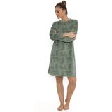 Cocodream - Velours Nachthemd - Groen - Dames - Warm Winter Nachtjapon