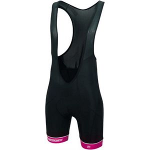 21Virages Fietsbroek kort dames met bretels K Lucky Zwart Roze-L