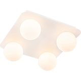 QAZQA cederic - Moderne Plafondlamp - 4 lichts - L 26 cm - Wit - Buitenverlichting