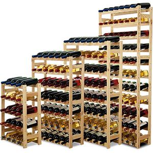 SMH LINE® Wijnrek Hout - Flessenrek - 30 flessen - 86x53,5x25 cm (LxBxD)