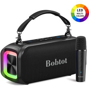 Rayofi Bluetooth speaker - Party Speaker - Draagbare muziek Box - Speakers - LED verlichting - Bluetooth - Karaoke - zwart
