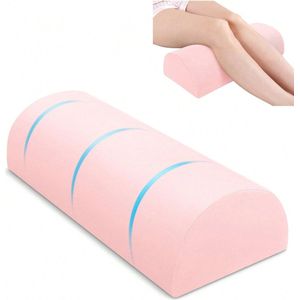 S&E Ergonomisch Halve Maan Kussen – Ondersteuning voor Benen, Knieën en Onderrug - Roze