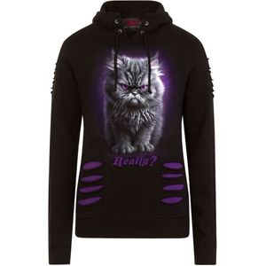 Spiral Anger Management Dames Trui met capuchon - zwart/paars - XL