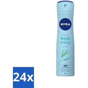 Nivea - Deodorant - Spray - Fresh Energy - 48 Uur Lang Werkend - 150 ml - Voordeelverpakking - 24 stuks