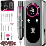 Beeperfect - Elektrische Nagelvijl Pocket Edition - Nagelfrees - Draadloos en Oplaadbaar - 11 Bitjes en 60 Schuurrolletjes