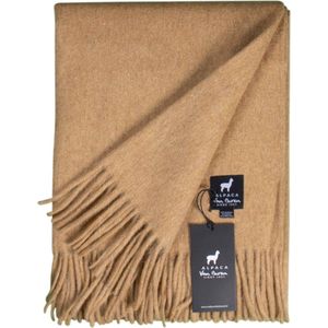 Van Buren - Alpaca Wollen Plaid - Okergeel - Deken van Alpaca Wol - 200x150cm