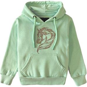 S&C Hoodie paard glitters bling bling Mint maat 110/116 6Y