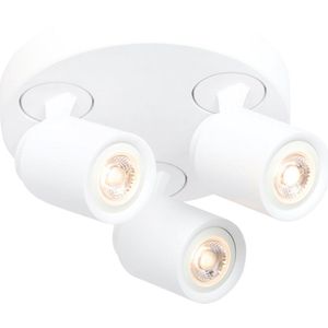 Moderne ronde plafondspot Razza | 3 lichts | wit | metaal | Ø 21 cm | hal / woonkamer lamp | modern / sfeervol design