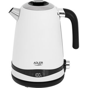 Adler SS satin wit kettle 1,7L met LCD display & temperatuur regulation