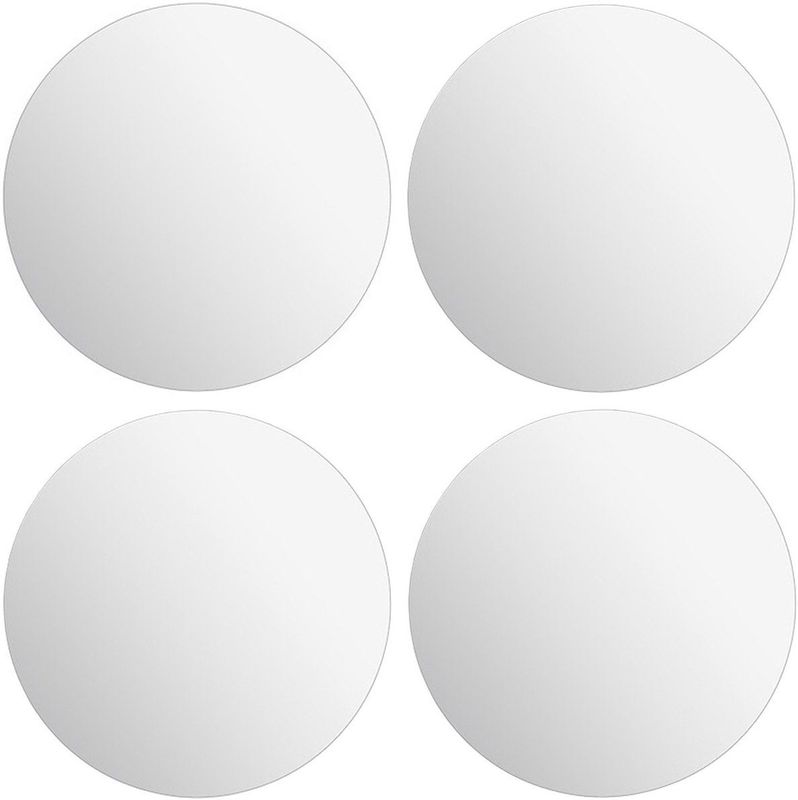 5Five - Plak Spiegel Tegels - Rond - Glas - 4 Stuks - D39.9 cm - Zelfklevend