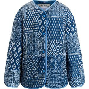 DreiMaster - Gewatteerd Jack - Donker Marineblauwe Print - Meisje