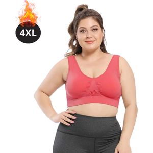 Bovista BH Zonder Beugel - Zonder Bandjes - Push-up Bh's - Comfort Beha - Comfortabel - Sterk - Plus Size - Rood - Maat 4XL