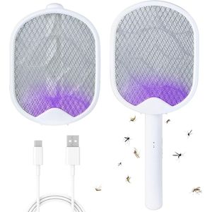 2-in-1 Elektrische Vliegenmepper en Insectenverdelger – USB Oplaadbaar