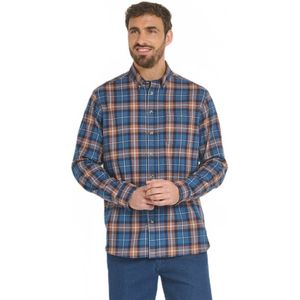 Flanellen overhemd, fluwelen detail, grote ruiten