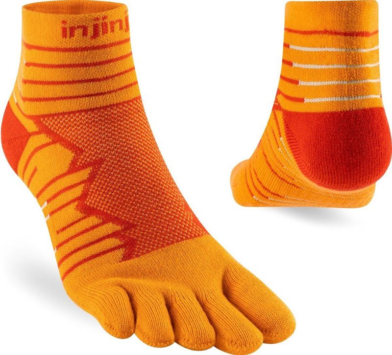 Injinji - Ultra Run Mini-Crew - Sokken - Desert Orange - Gewatteerde Terry-Stof