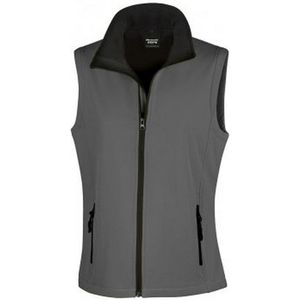 Result Dames/dames Core Printable Soft Shell Bodywarmer (Houtskool/zwart)