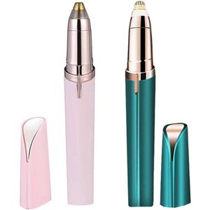 Gsedaox - Wenkbrauw Trimmer - Roze + Groen - Gezichtsontharing Dames - Pijnloos Wenkbrauwscheerapparaat