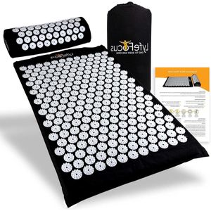 Acupressuur Mat & Kussen Set met Reistas - Gedempte Spike Massage Mat voor Rug Nek & Schouder Pijnverlichting - Verlichten SpierSpanning & Stress - Ideaal Welzijnscadeau