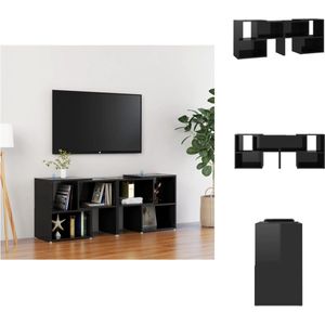 vidaXL Tv-meubel Hoogglans Zwart 104x30x52 cm - Modulair design - Kast