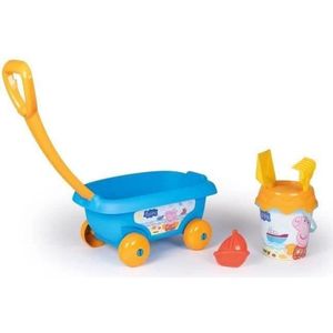 Smoby - Peppa Pig Pig Chariot Garned: Embet + Sieve + Shovel + Rake + Sand Mold