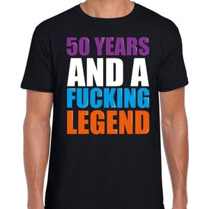 50 year legend / 50 jaar legende cadeau t-shirt zwart heren -  Abraham  / 50 jaar cadeau / kado t-shirt S