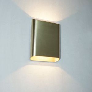 Wandlamp Diaz-L Goud - hoogte 20cm - LED 2x6W 2700K 2x525lm - IP54 - Dimbaar > wandlamp binnen goud | wandlamp goud | muurlamp goud | design lamp goud | led lamp goud | sfeer lamp goud | up and down lamp goud