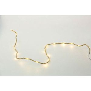Chaks Lichtsnoer/lichtverlichting - jute - warm wit - 160 cm - touwverlichting