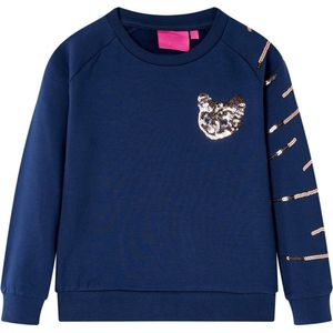 vidaXL-Kindertrui-met-kat-van-pailletten-140-marineblauw