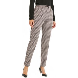 Rechte broek met elastische tailleband in stretch breisel