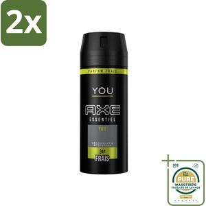 Axe - Deodorant Bodyspray - 24hrs Fresh - You Essentiel - 150 ml - Voordeelverpakking - 2 stuks - Deodorant - Bodyspray