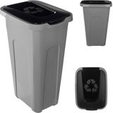 KADAX - Vuilnisemmer - Zwart - 30 Liter - Robuuste Afvalcontainer met Luchtdicht Klapdeksel