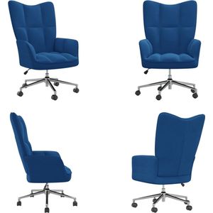 vidaXL Relaxstoel fluweel blauw - Relaxstoel - Relaxstoelen - Fauteuil - Fauteuils