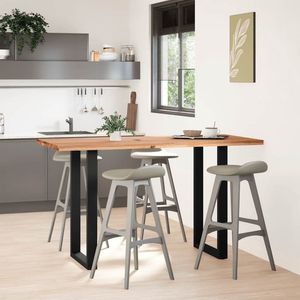 vidaXL Bartafel massief eiken 180x80x112 cm Bartafel - Eikenhouten Tafel - Salontafel - Keuken Eiland - Diningtable