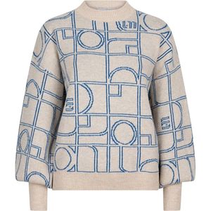 Lofty Manner Trui Sweater Adora Pm08 802 Monogram Kw Print Dames Maat - M