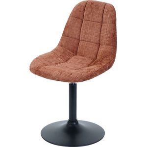 Eetkamerstoel MCW-A60, keukenstoel draaistoel, staal MVG stof/textiel chenille (465g/m²) ~ terracotta